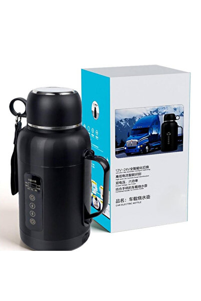 Tradeo غلاية كهربائية للسيارة تعمل بجهد 12 فولت/24 فولت مع شاشة ذكية وجزء داخ...