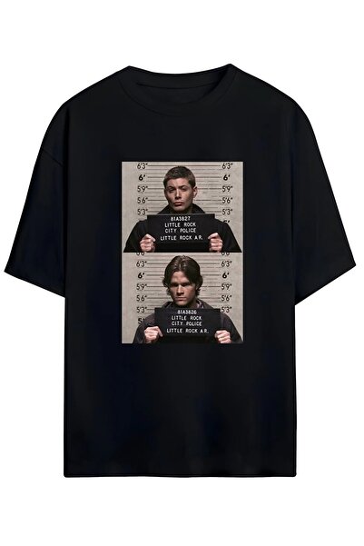 Gofeel Unisex Oversized Black Natural T-Shirt with Graphic Detail