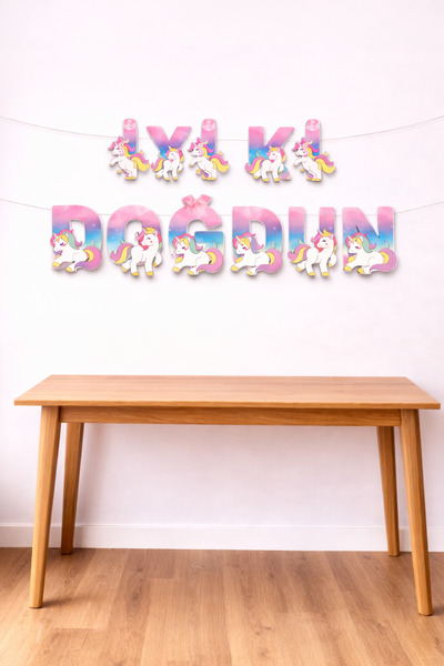 Baloncu Nene Πανό με γράμματα για τα γενέθλια με θέμα τον Μονόκερο – Διακοσμη...