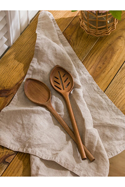 LC Waikiki Brown Wooden Serving Utensil Set of 2
