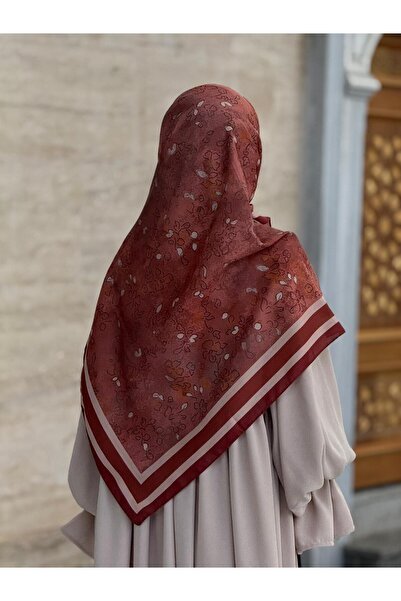 Qalortex Scarf Pamuklu Soft Minâ Desen Eşarp-Taba