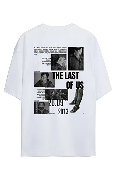Gofeel Unisex oversized Λευκό T-Shirt με την εκτύπωση The Last Of Us