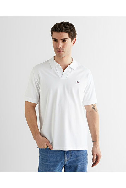 Gant Erkek Beyaz Regular Fit Logolu Polo Yaka T-Shirt