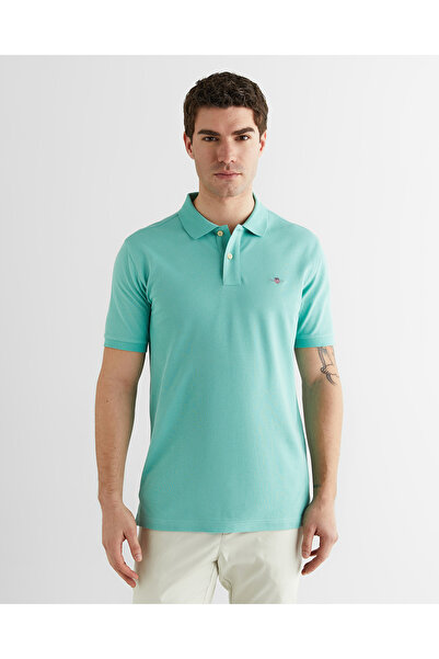Gant Erkek Mavi Regular Fit Logolu Polo Yaka T-Shirt