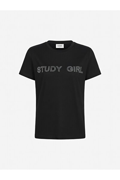 Gofeel Unisex Oversize kroj crna studijska devojka sa sjajem Sa kamenčićima T...