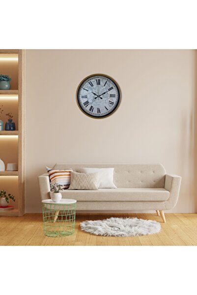 Lunaev ساعة حائط بتصميم أطلس بني مقاس 36 سم