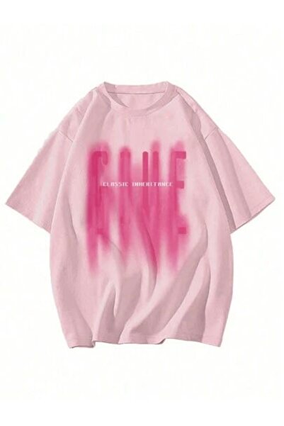 Gofeel Unisex Oversized Pnk Detailed T-Shirt