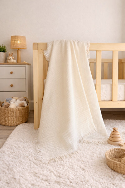 Cloudy 4-Layer Muslin Blanket %100 Cotton Soft-Textured 100X120 cm
