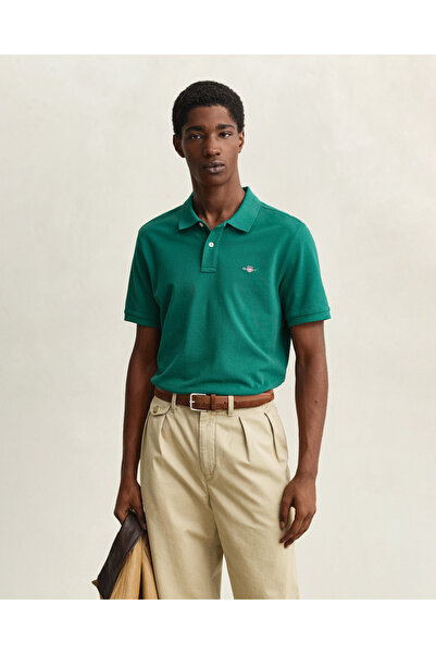 Gant Erkek Yeşil Regular Fit Logolu Polo Yaka T-Shirt