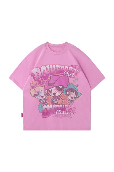 Gofeel Unisex Oversized Powerpuff Girls Detailed T-Shirt