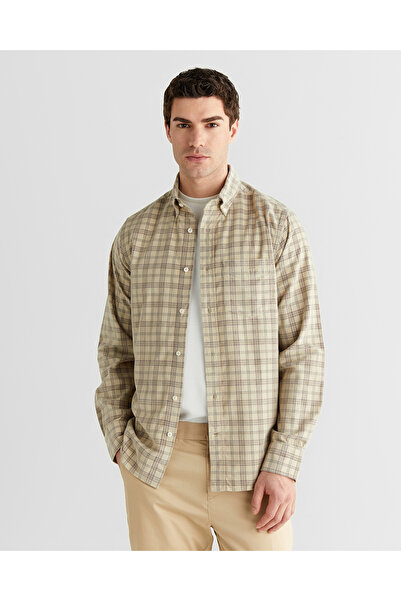 Gant Erkek Bej Regular Fit Düğmeli Gömlek