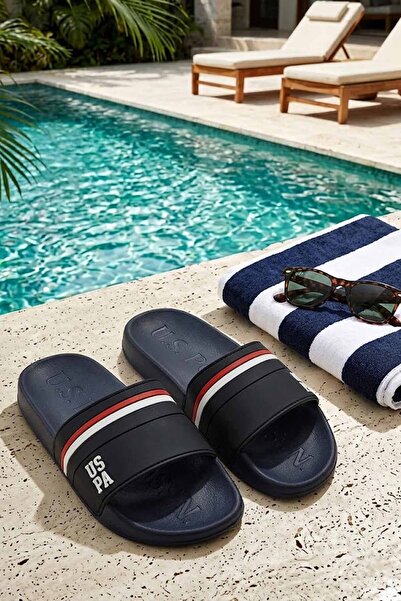 U.S. Polo Assn. Navy Blue Men's Slipper - New Season Casual and Beach Slipper...