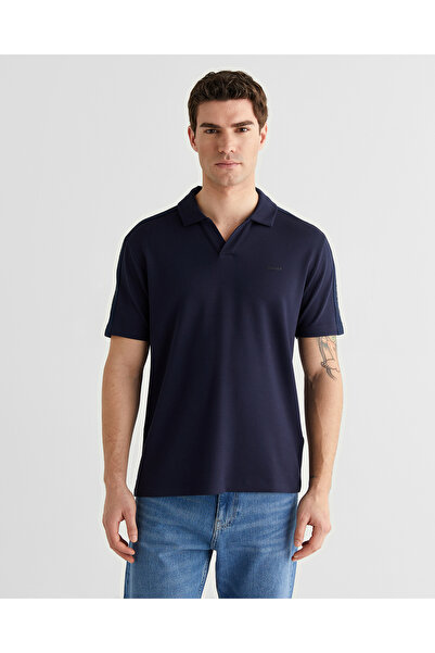 Gant Erkek Lacivert Regular Fit Şerit Detaylı Polo Yaka T-Shirt