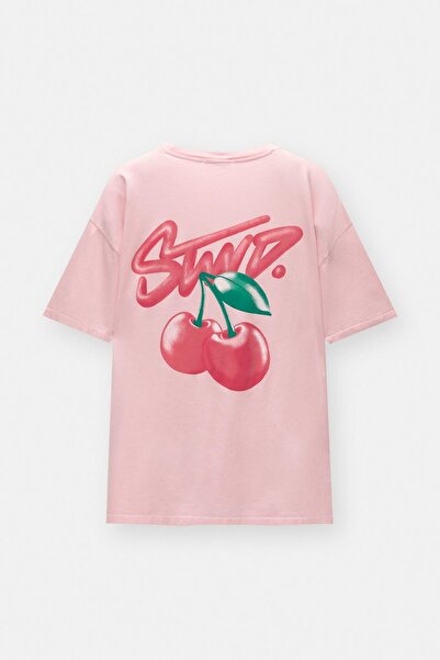 Gofeel Unisex Oversized Cherry Detailed T-Shirt