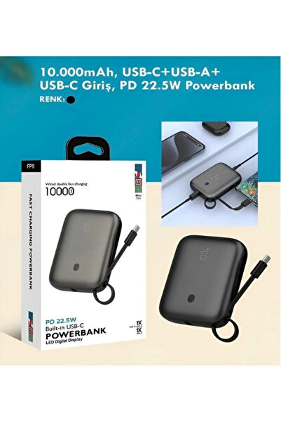 BLT İLETİŞİM FULLTECH 10000 MAH PD 22.5 WATT HIZLI TELEFON ŞARJ ALETİ TAŞINAB...