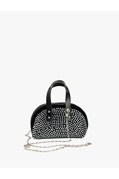 Koton Zincir Askılı Metal Aksesuarlı Taşlı Mini Çanta