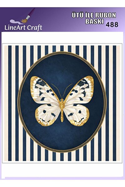 LİNEART Ütü İle Yapışan Rubon Transfer Baskı & Kumaş Transfer No:RB488-30x30cm