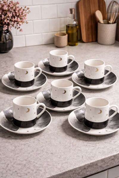 LC Waikiki Gece Temalı Porselen Fincan Seti 6'lı