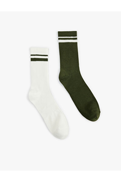Koton 2-Piece Set of Striped Tennis Socks