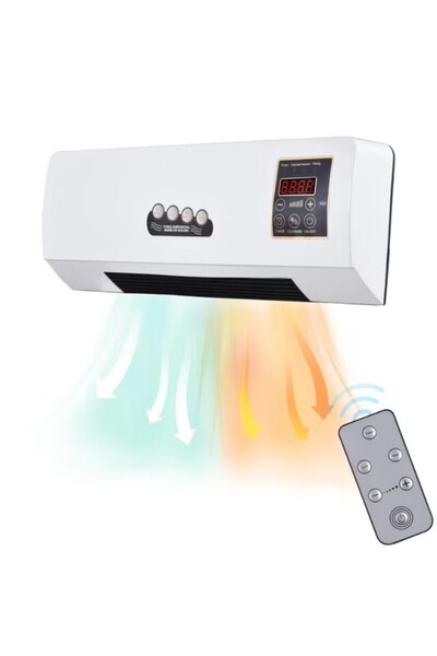 BlueFire سخان كهربائي جداري بقدرة 1800 واط مع جهاز تحكم عن بعد ومؤقت | ترموست...