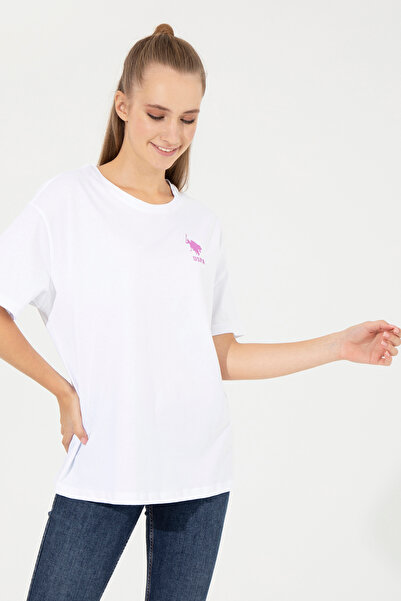 U.S. Polo Assn. Women's White Crew Neck T-Shirt 50246219-Vr013