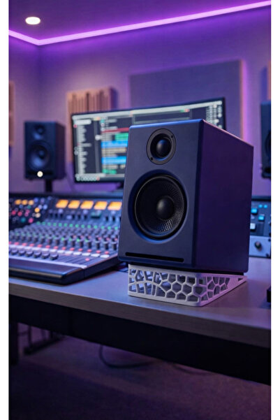 AGELON 4.5 İnç Referans Monitörü Hoparlör Ayaklığı Standı 2 Adet Beyaz Derinl...