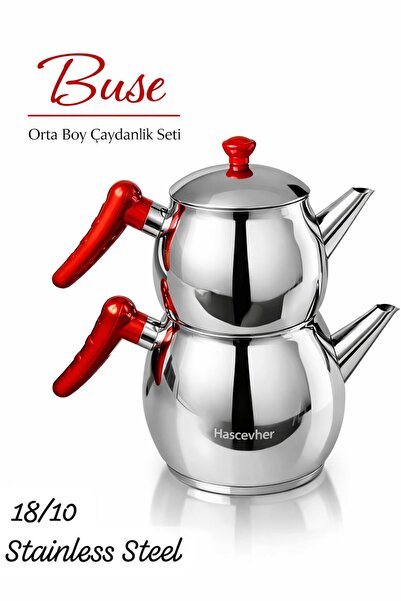 Hascevher Buse Orta Boy Çaydanlık Seti 18/10