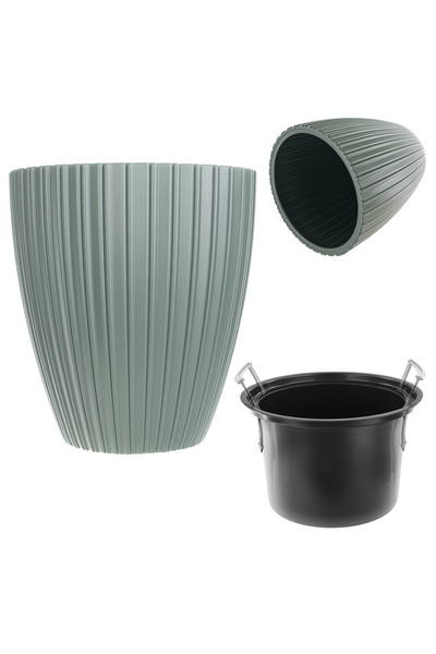 KADAX Ghiveci de flori 30 cm Capac Insert Ghiveci de flori Verde Plastic