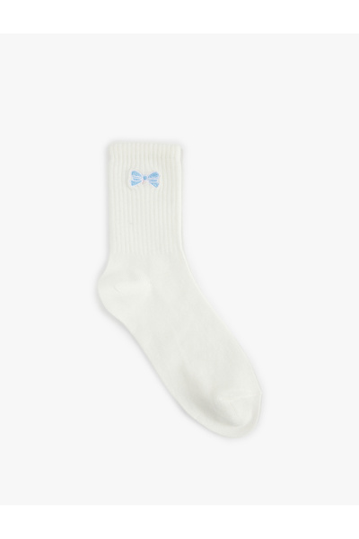 Koton Папийонка Бродирани памучни чорапи Тенис чорапи