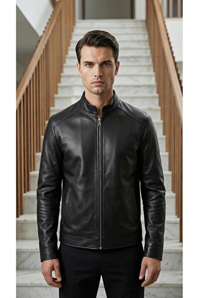 DYNAMO Erkek Hakim Yaka Kuzu Derisi Mont