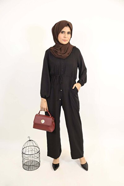 Libas lab Fahm- Classy Linen Modest Jumpsuit with tie up belt and side pocket...