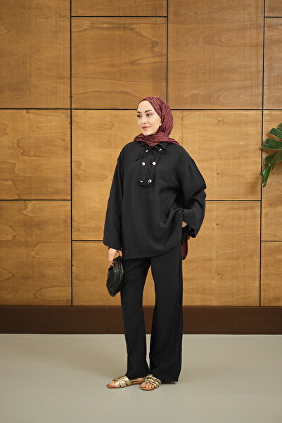 LOCCO Women's Double Button Detailed Suit Black