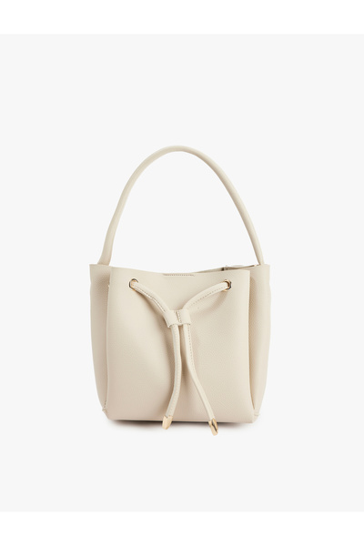 Koton Faux Leather Ruched Metal-Accented with Straps Crossbody Bag