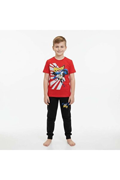 levanapajamas طقم بيجاما ولادي "باتمان" باللونين الأحمر والأسود