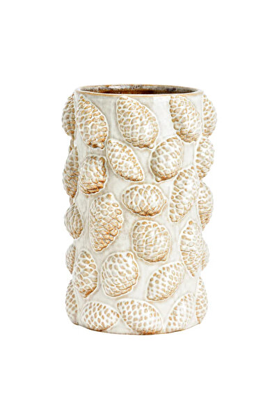 DecoDepot Decorative vase, cone design, beige/brown, 16x25x16 cm