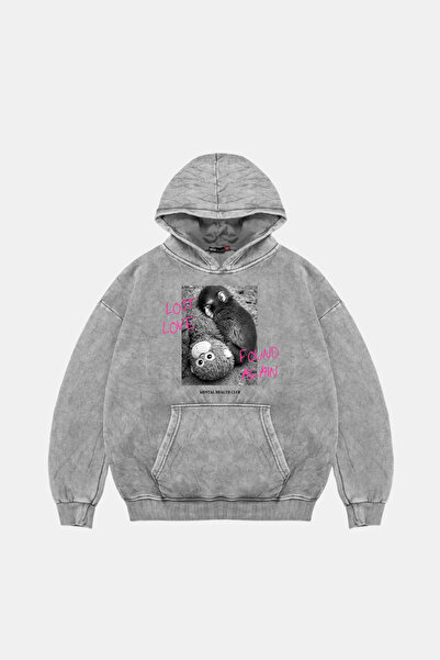 Sekizbiraltı Love Lost με τύπωμα oversized Unisex Πλενόμενο Λευκό Φούτερ με Κ...