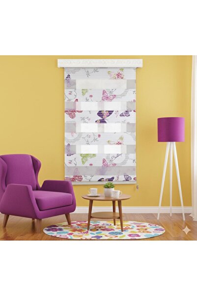 homestyle Kelebek Desenli Dijital Baskılı Zebra Stor Perde – Kelebek