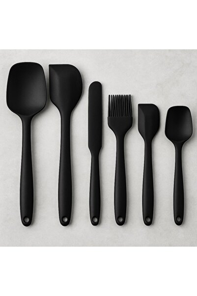 Saule 6-Piece Heat-Resistant Non-Stick Silicone Kitchen Utensil Set with Past...