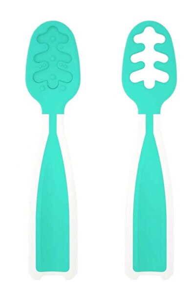 SARAOONT Set of 2 Self-Feeding Weaning Baby Spoons with Antibacterial Tech