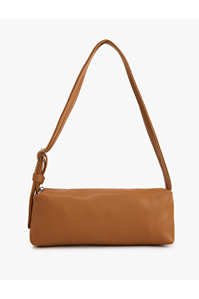 Koton Zippered Baguette Bag with Faux Leather Strap