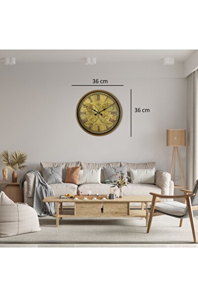 Urfakent Kahverengi Vintage 36 Cm Duvar Saati