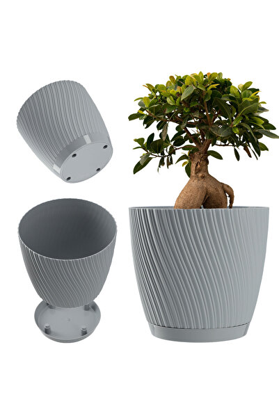 KADAX Ghiveci cu suport pentru flori, capac, bol rotund, 23 cm, gri