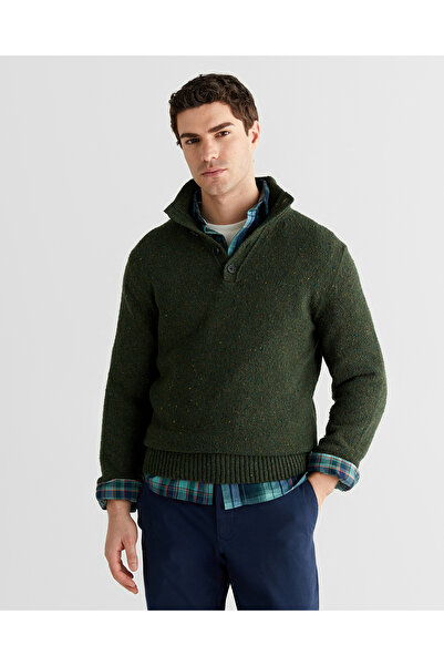 Gant Erkek Haki Regular Fit Düğmeli Triko