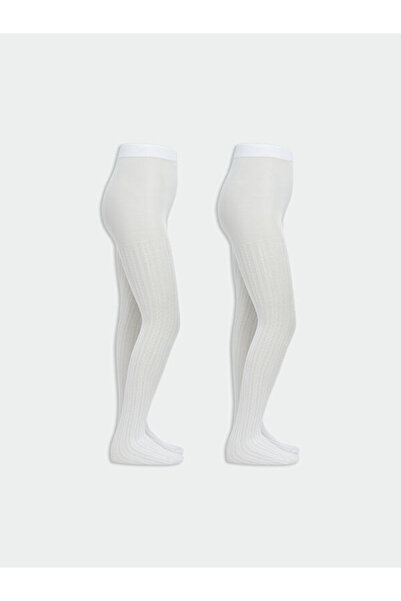 LC Waikiki جوارب طويلة مطرزة للفتيات من فريزن ستور، عبوة من قطعتين