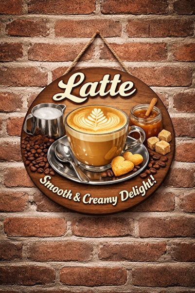 Mayeka Ornament decorativ pentru ușă, cu cafea latte, pentru cafenea și resta...