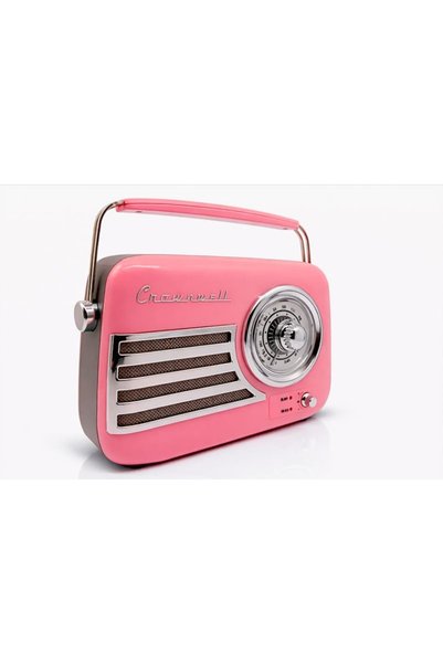 crownwel Retro Tasarımlı Bluetooth FM Radyo Pembe