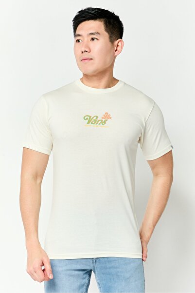 Vans Men Crew Neck Short Sleeve Graphic Print T-Shirt, Off White