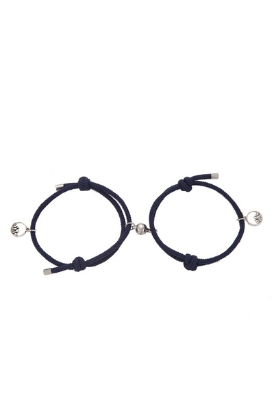 EFAYN.RO Set bratari cuplu cu magnet, tip sfoara, albastre, EFAYN