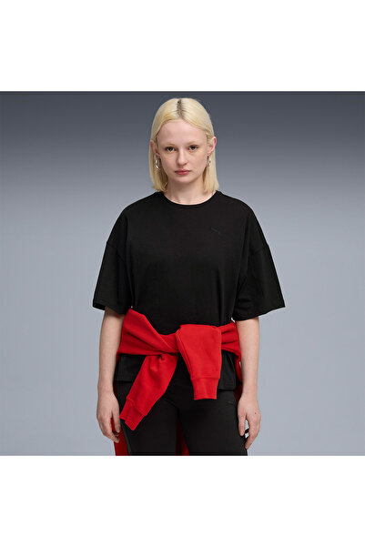 Puma Tricou negru pentru femei Her supradimensionat d