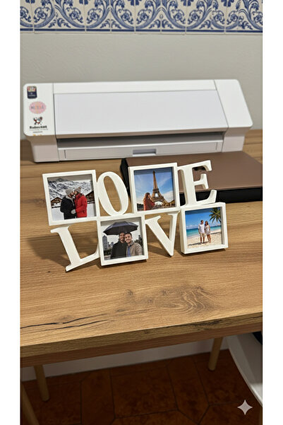 Sunus LOVE Tasarımlı 4'lü Fotoğraf Çerçevesi - Dekoratif Masa Üstü Çoklu Resi...